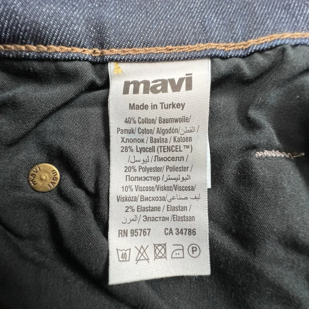 Mavi Mens 48X30 Zach Straight Leg Dark Wash Denim Jeans 5 Pocket Stretch